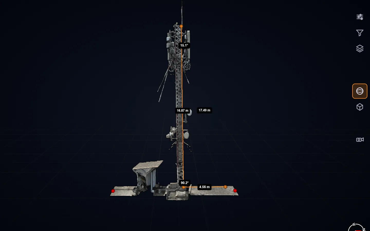 Outil de contrôle de verticalité d'un mât télécom